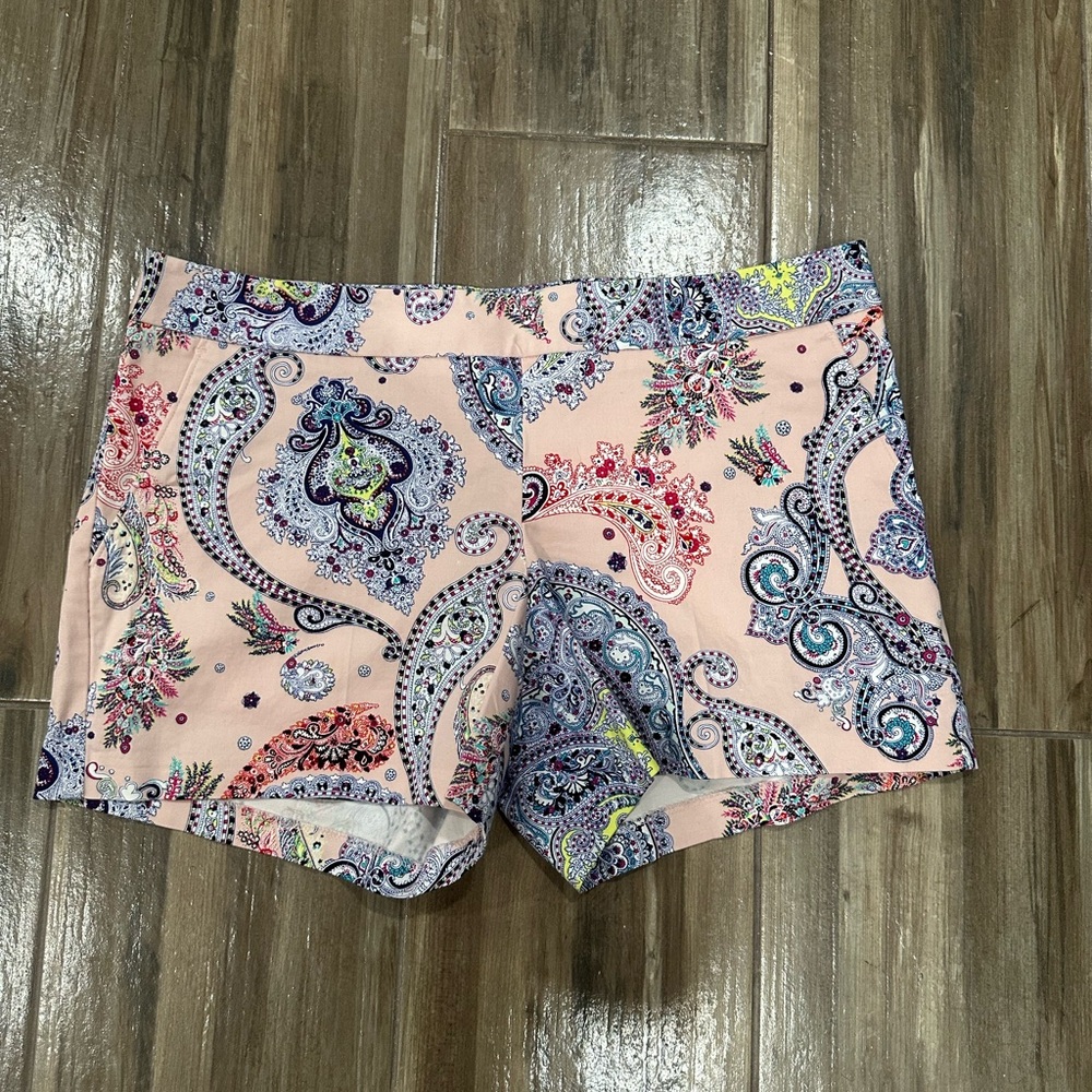 Express High Waist Paisley Print Shorts - Pink Multicolor